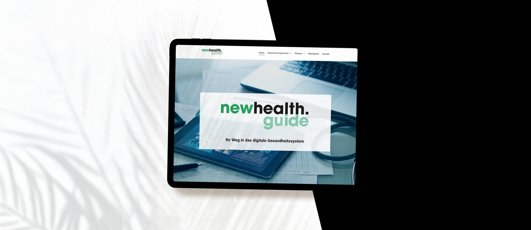 Landingpage der NewHealth.Guide Webseite