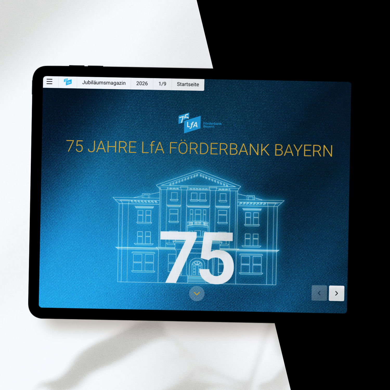 Webseite zum 75 Jahre Jubiläum der LfA