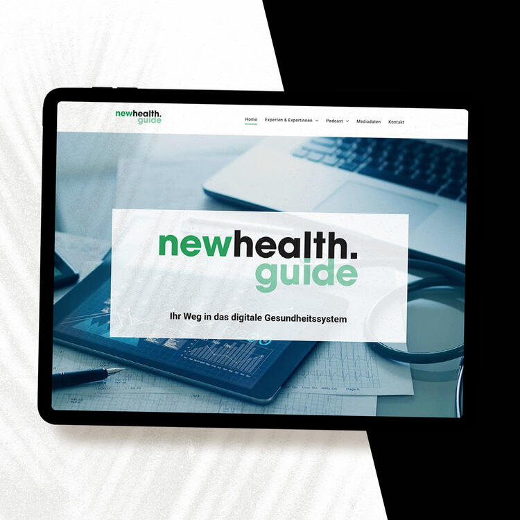 Landingpage der NewHealth.Guide Webseite